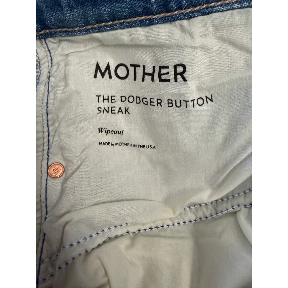 Mother Superior The Dodger Button Sneak Wide Leg Jeans Womens 29 Blue Denim - Picture 10 of 16